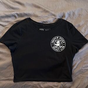 Black Anaheim Ducks Women's Crop Top